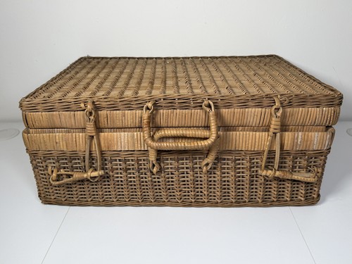 Vintage wicker picnic hamper - vintage,