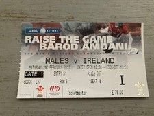 2013 WALES V IRELAND SIX NATIONS CHAMPIONS RAISE THE GAME RUGBY TICKET VGC