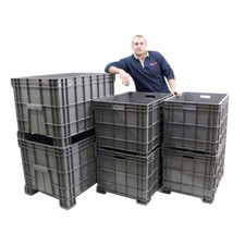 XL Jumbo Stackable Strong Plastic Stillage Box Container - 2 Sizes - FREE P&P