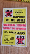 VINTAGE SPEDEWORTH STOCK CAR POSTER 1967 CHAMPIONSHIP WORLD WIMBLEDON 16TH SEPT