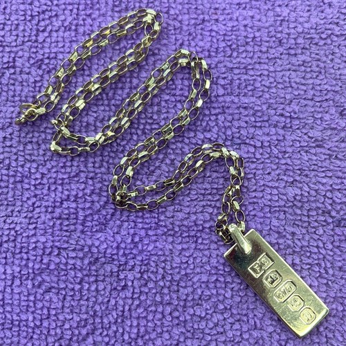 9ct gold chain and - 9ct, ingot