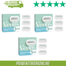 3X-Gillette Venus Deluxe Smooth Sensitive Razor Blades – 3 Refills 100% ORIGINAL