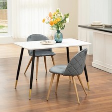 Set of 2 Velvet Dining Chairs