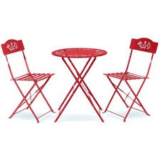 Lightweight Red Bistro Set -