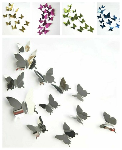 Butterfly mirrored wall - 3d,