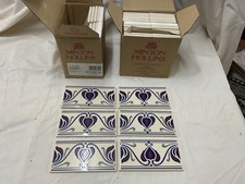 VINTAGE H&RJOHNSON  IMPERIAL MILTON HOLLINS BORDER WALL TILES - VICTORIA BLUE