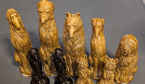Dogs chess set latex molds - chess,