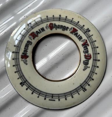 Antique enamel barometer dial - enamel,