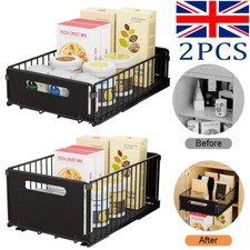 2x Pull Out Cabinet Organizer Slide Out Drawer Storage Shelf Extendable Kitchen