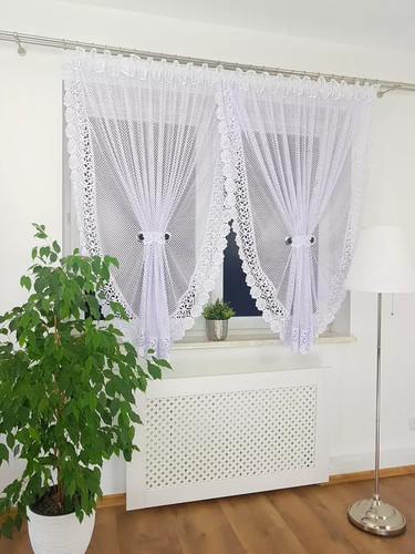 White lace voile curtain with - lace,