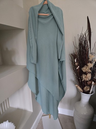 New khimar crepe sage prayer - new,
