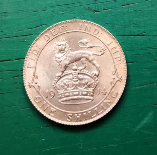 1914 george silver - 1914, shilling