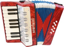Red CHILD'S ACCORDION. 17 Key