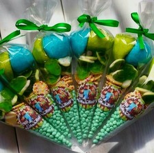 Personalised Pre Filled Pixel Minecraft Sweet Cone Party Bags Favours
