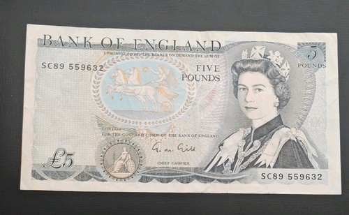 Vintage bank england 5 - bank, £5