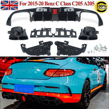 FOR MERCEDES C CLASS C205 A205 COUPE C63 S STYLE REAR DIFFUSER + TAILPIPES 15-20