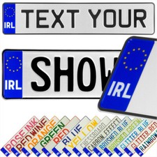 IRL Euro Irish Ireland 3D Pressed Metal Number Plates Replica Show Trucker Name