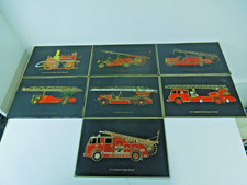 Bundle of  7 x  Marketing Plastic Plaques of Vintage Fire Engines 