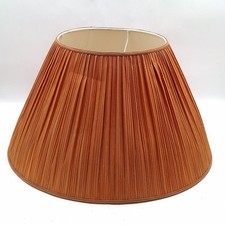 Large Vintage Orange Pleated Fabric Lampshade Classic Style Retro Cottagecore 
