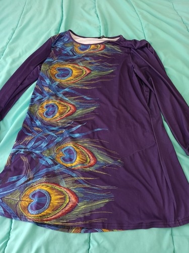 Purple peacock tunic - purple,