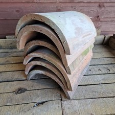 Reclaimed Hand Made Red Clay Half Round Ridge 12 In / 350mm 