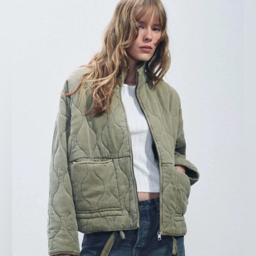Zara olive green quilted - zara,