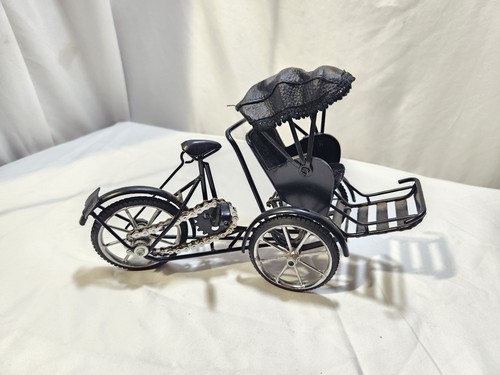 Vintage metal rickshaw model - vintage,