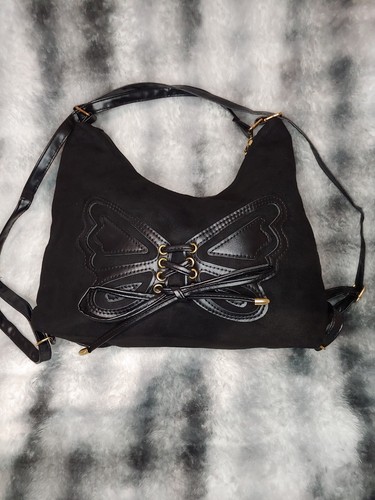 Y2k black butterfly lace - lace, up