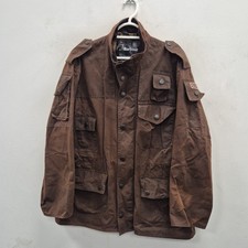 Barbour Cowen Commando Wax Waterproof Brown Cargo Military Utility Jacket C 40