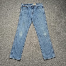 Wrangler mens jeans blue wash Arizona stretch straight leg fit W34 L32