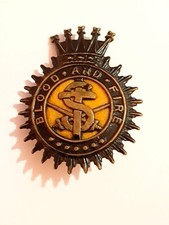 Genuine Vintage  Salvation Army Cap Badge Blood & Fire Yellow & Black Rare