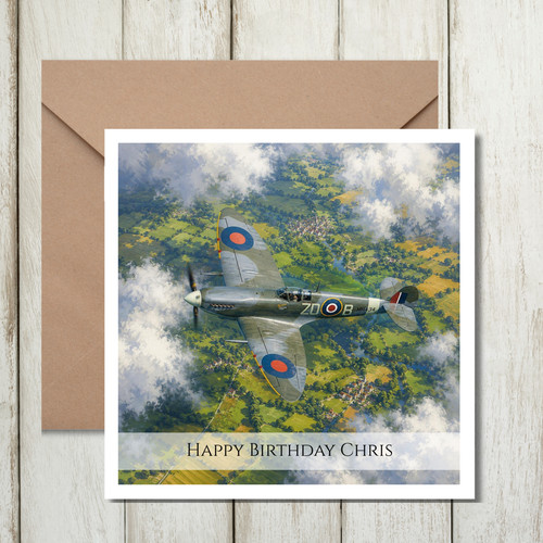 Happy birthday card spitfire - birthday,