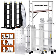 3.5M/4.7M/5.7M 14 IN 1 Combination Folding Work Platform Ladder Multi Purpose UK