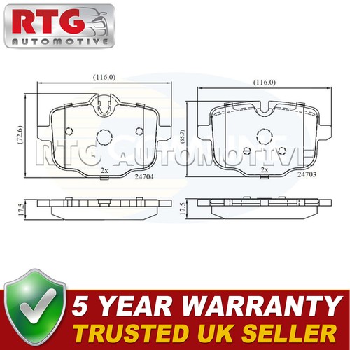 Rear brake pads set fits - rear, bmw