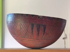 ORIGINAL 19TH CENTURY WEST AFRICAN LARGE CALABASH / GOURD BOWL