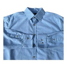 MARKS&SPENCER PURE COTTON TWILL BLUE MENS 16.5 COLLAR M&S