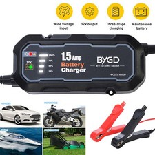 12V Motorcycle Motorbike Car Battery Charger Automatic Smart Trickle UK Plug Kit