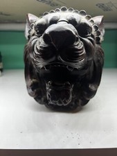 carved wood lion 15 cm width
