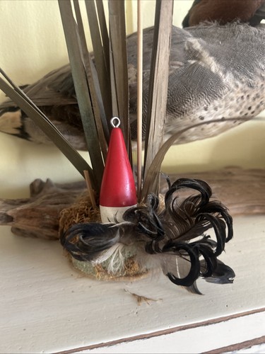 Red and white wood fishing - and,