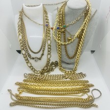 Gold Tone Jewellery 1980's Glamorous Chunky Necklaces Job Lot