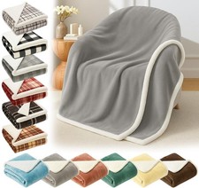 Faux Fur Check Blanket Fleece