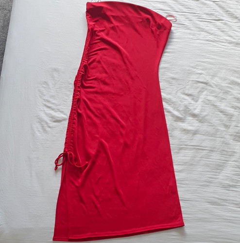 Quba red strapless - quba, ruched