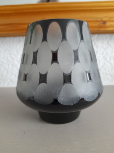 Heavy smoked glass votive - smoked,