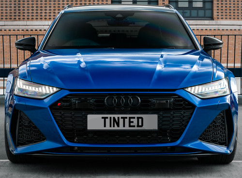 Pair tinted number plates - of,
