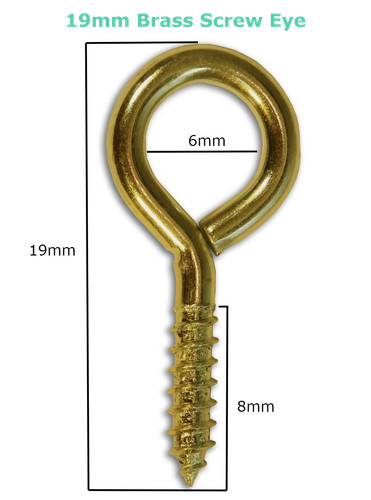 Steel screw eyes brass plated - eyes,