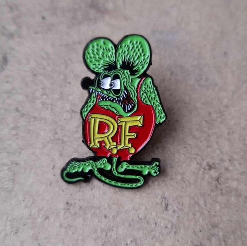 Rat fink metal enamel pin - rat,