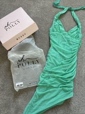 Oh Polly Green Rushed Bodycon