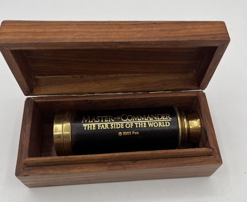 Brass telescope with - telescope, wooden