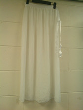 WHITE FULL LENGTH CHIFFON SARONG WITH TIE BELT - NEW WITHOUT TAGS