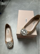 miu miu shoes, Size 37, Uk 4, Beige with Crystals, Rare